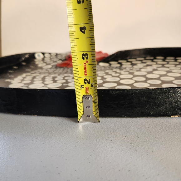 Rooster Tray Large Country Handpainted French Farmhouse Chic Decor Black Vintage - Picture 7 of 11